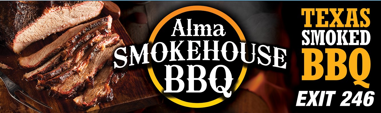 Alma Smokehouse BBQ in Ennis and Alma Texas